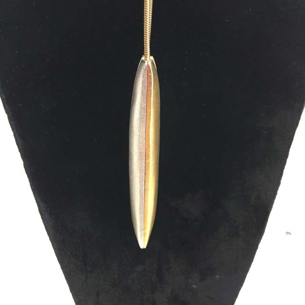 Vintage Reversible Matte Gold/Silver Necklace - image 6