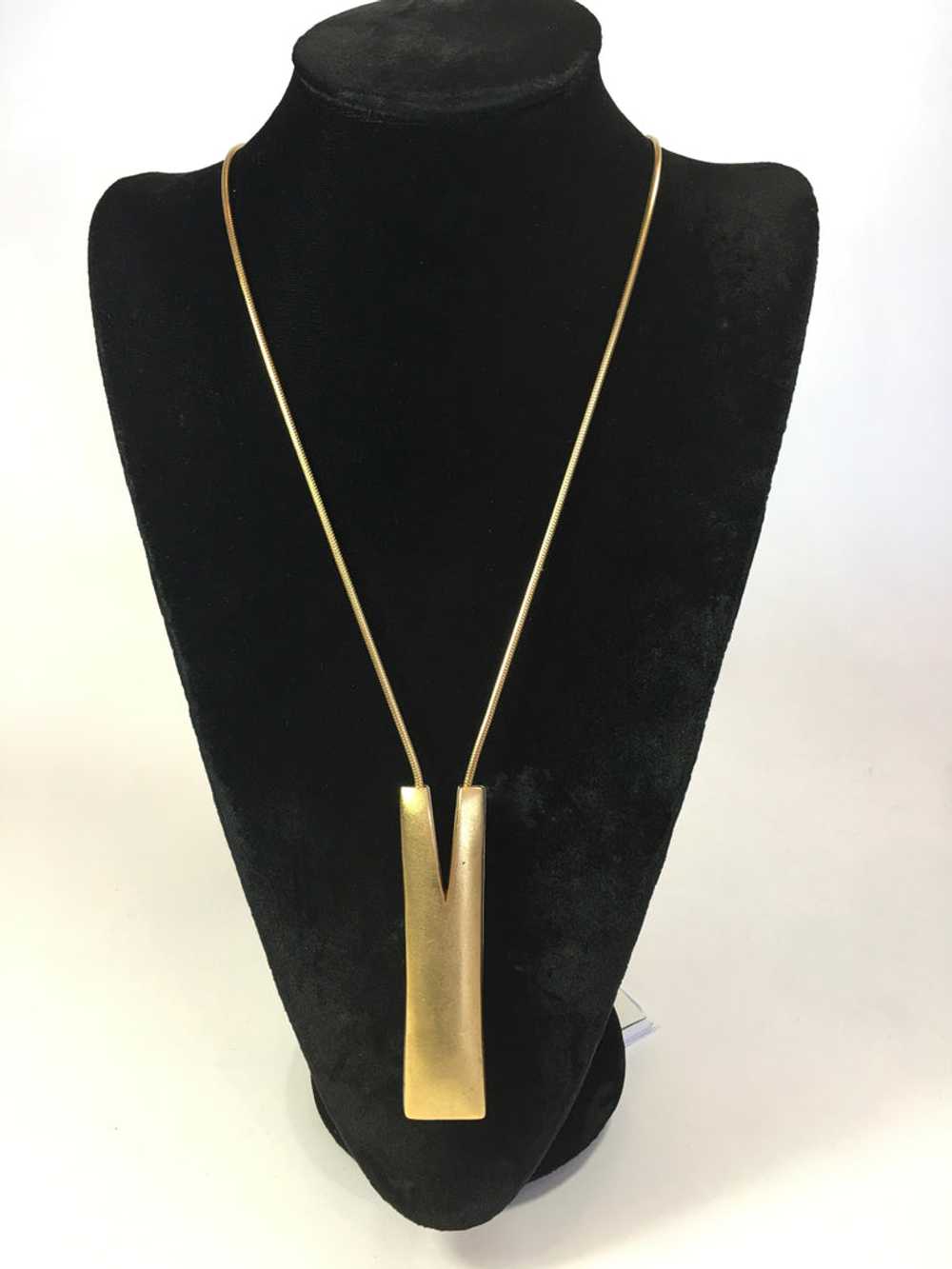 Vintage Reversible Matte Gold/Silver Necklace - image 7