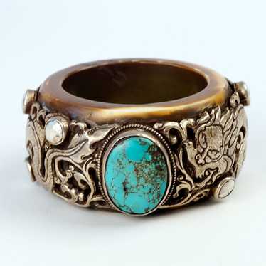 Tibetan Tribal Rare Silver Bracelet - image 1