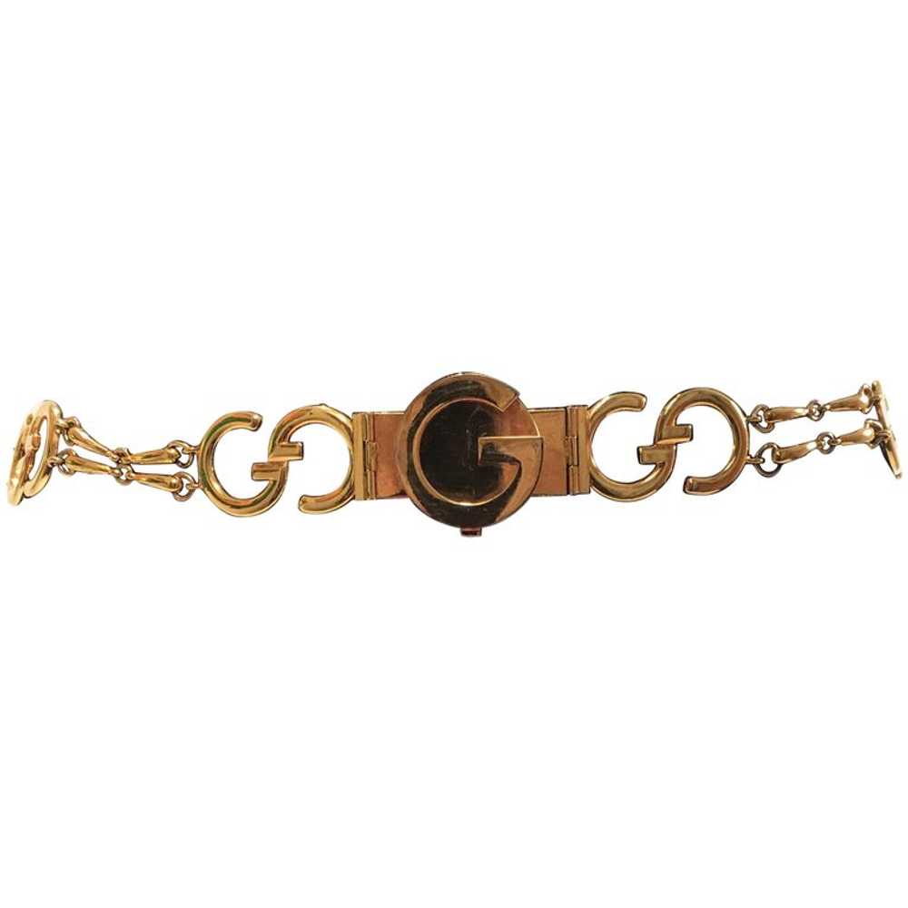 Gucci Vintage Gold GG Logo Chain Belt - image 1