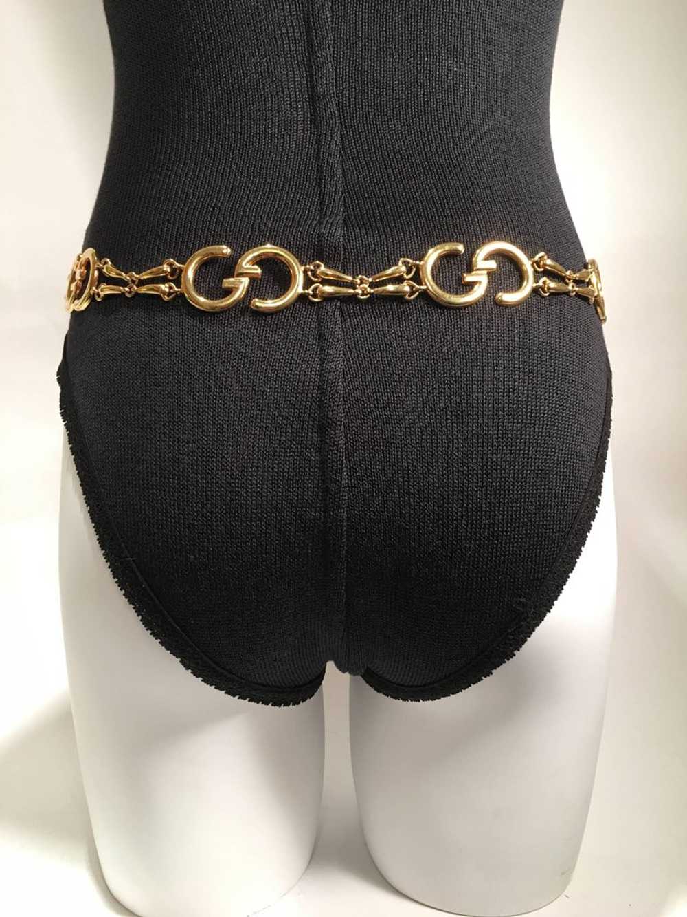 Gucci Vintage Gold GG Logo Chain Belt - image 4