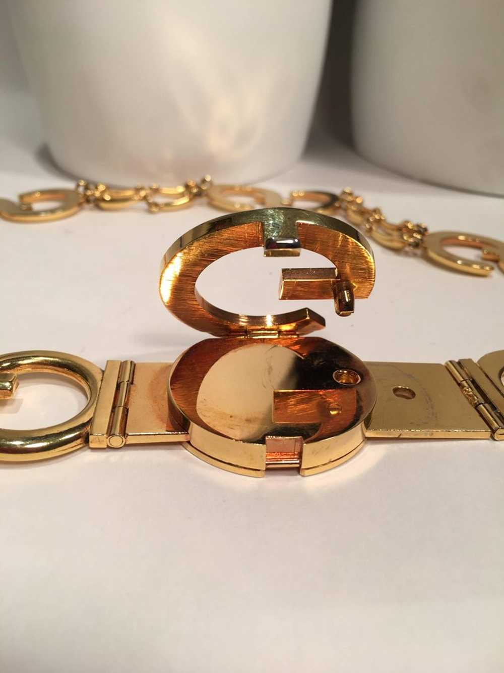 Gucci Vintage Gold GG Logo Chain Belt - image 6