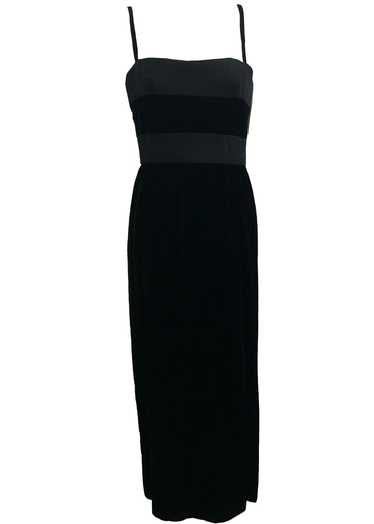 Madame Gres Haute Couture 60s Black Velvet Sheath 
