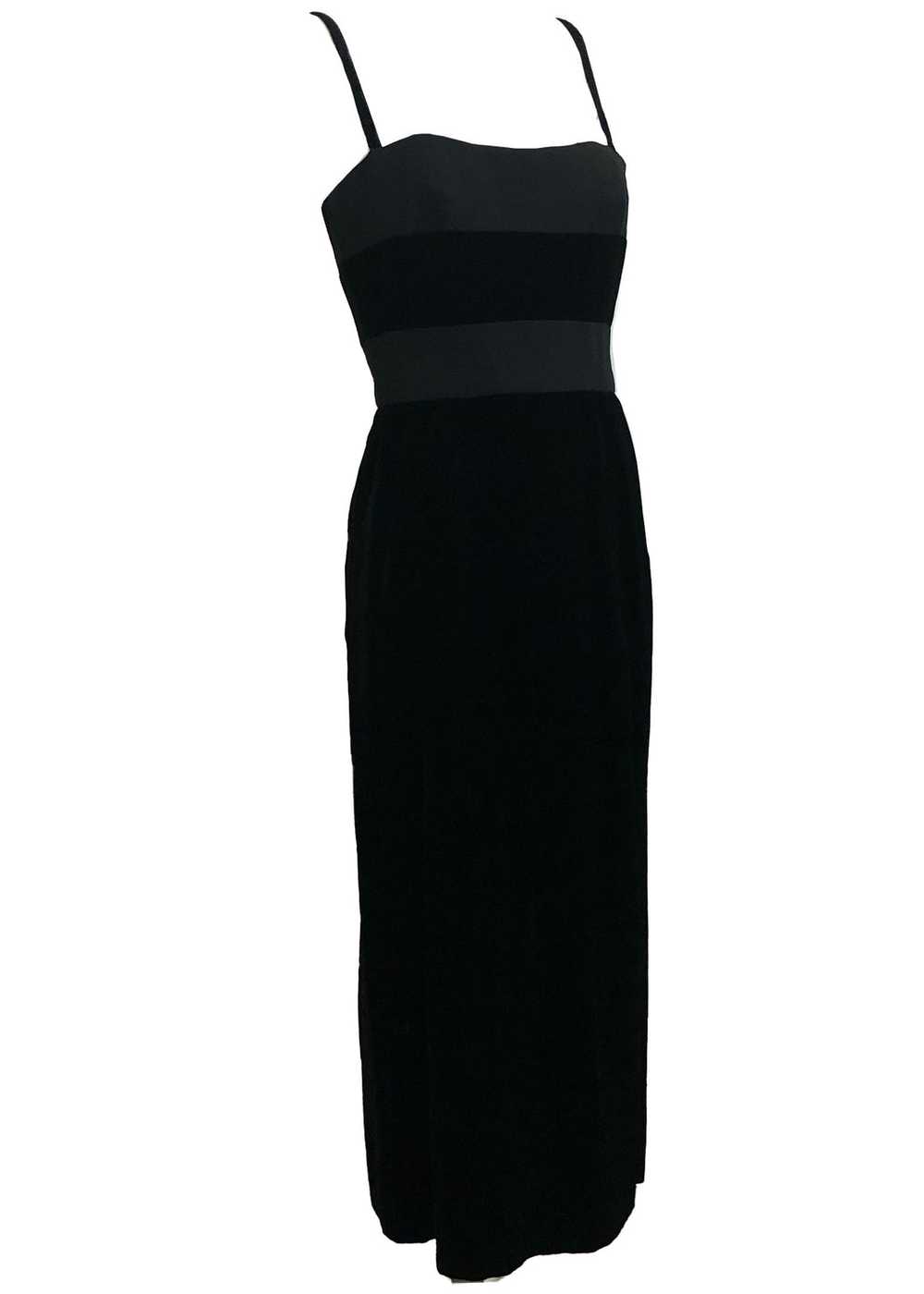 Madame Gres Haute Couture 60s Black Velvet Sheath… - image 2
