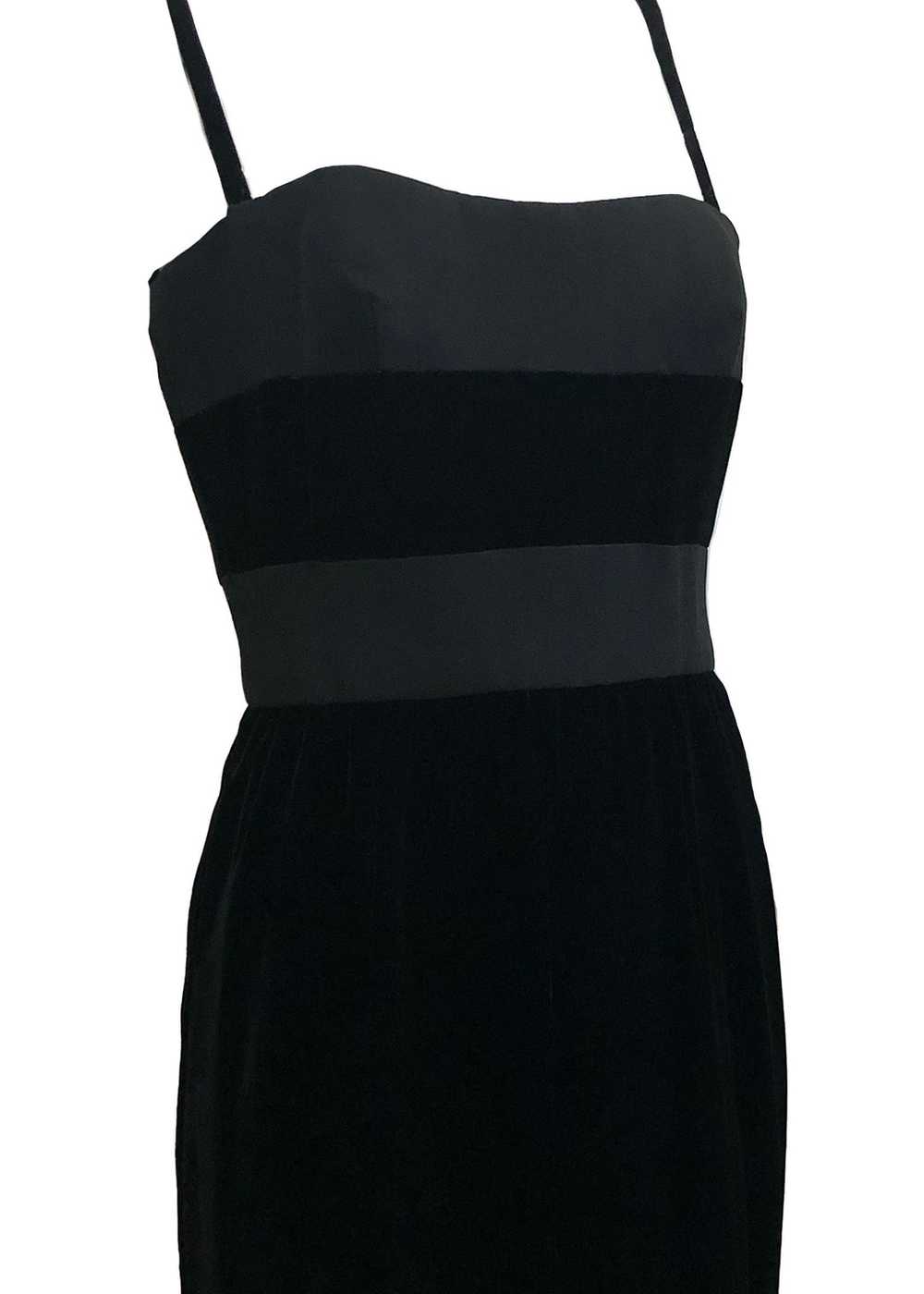Madame Gres Haute Couture 60s Black Velvet Sheath… - image 4