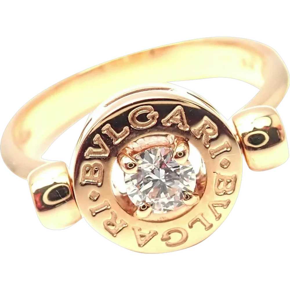 Authentic! BULGARI BVLGARI 18k Rose Gold Diamond … - image 1