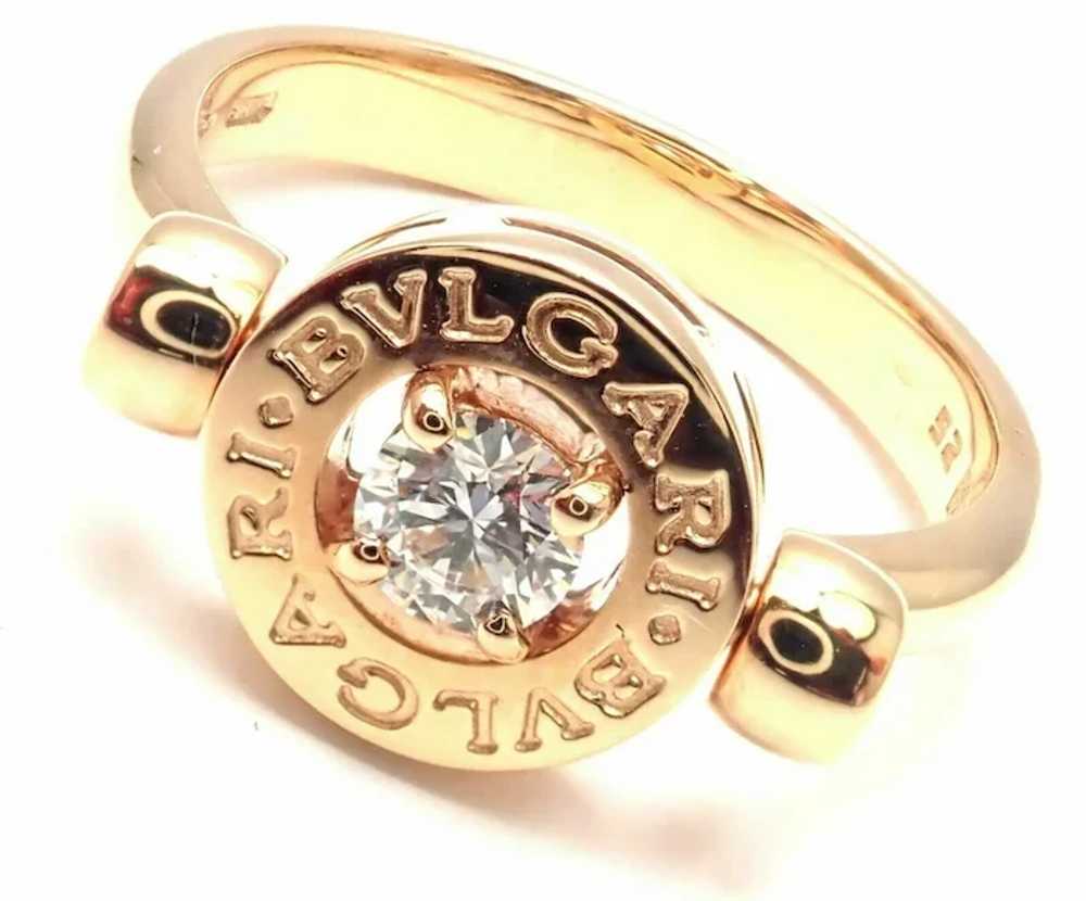 Authentic! BULGARI BVLGARI 18k Rose Gold Diamond … - image 2