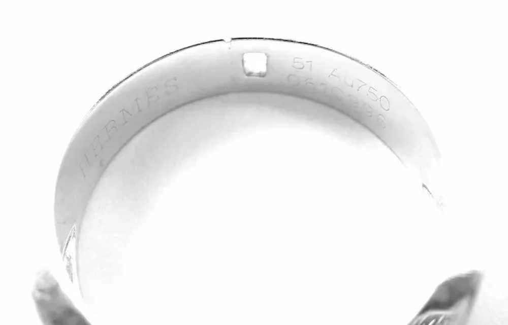 Authentic! Hermes 18k White Gold Diamond H Band R… - image 3