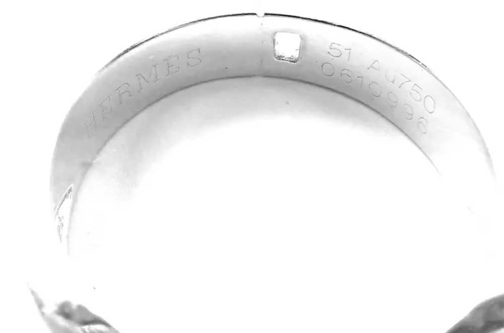 Authentic! Hermes 18k White Gold Diamond H Band R… - image 4