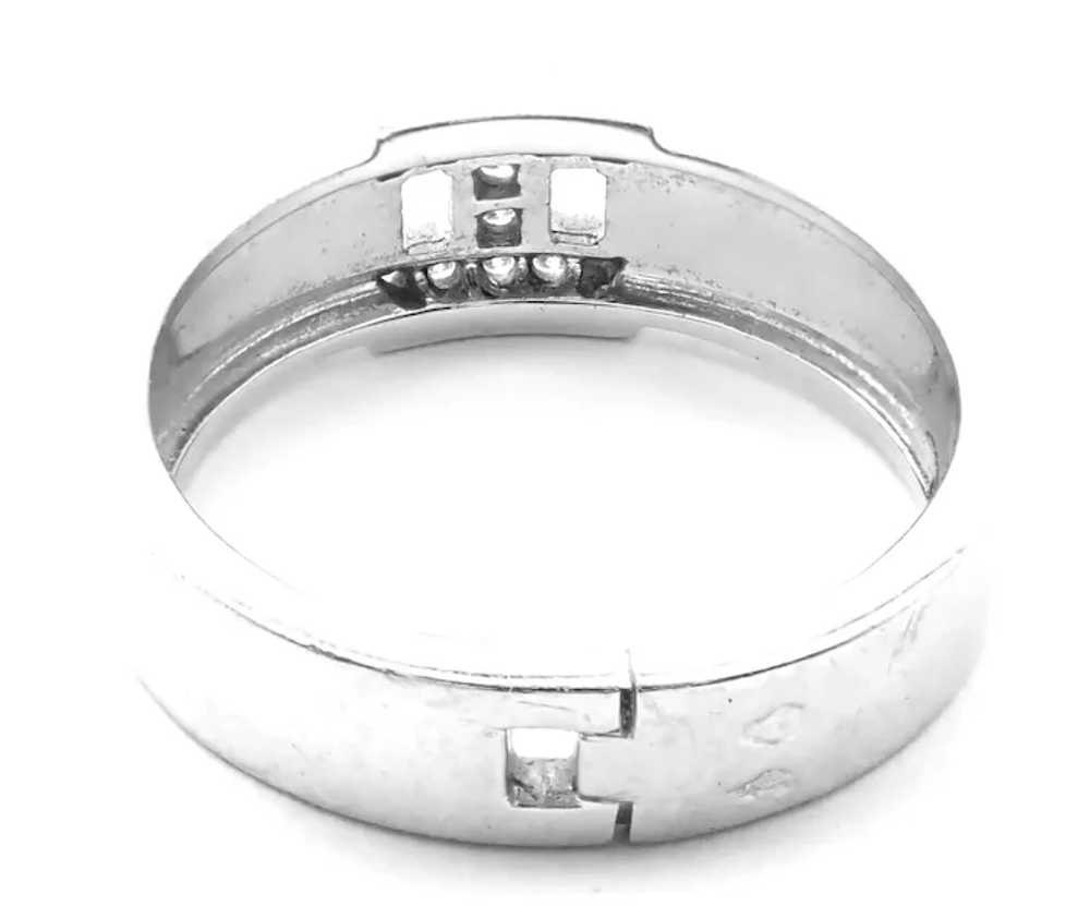 Authentic! Hermes 18k White Gold Diamond H Band R… - image 8