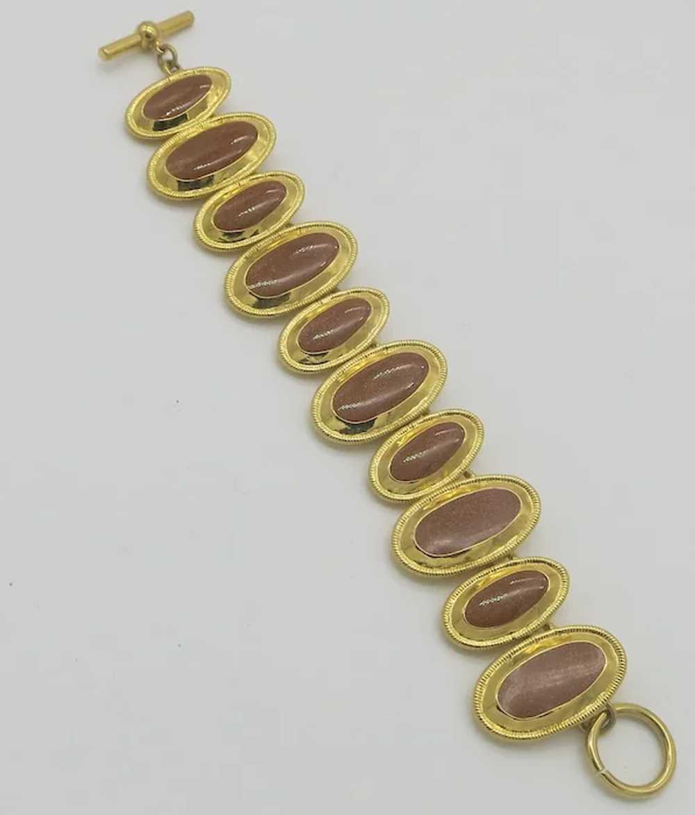 Byzantine Style Rust Enamel Toggle Bracelet Anne … - image 3