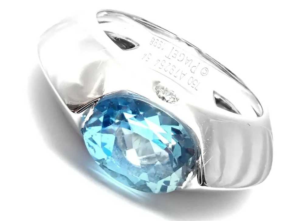 Piaget 18k White Gold Diamond Blue Topaz Modern D… - image 2