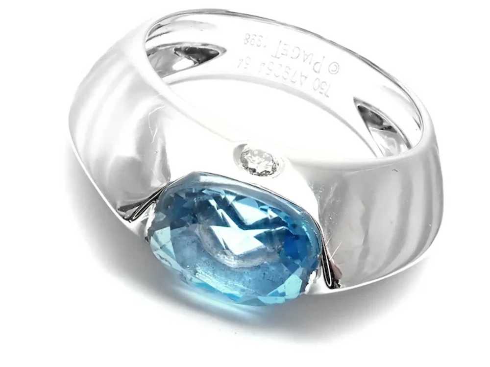 Piaget 18k White Gold Diamond Blue Topaz Modern D… - image 6
