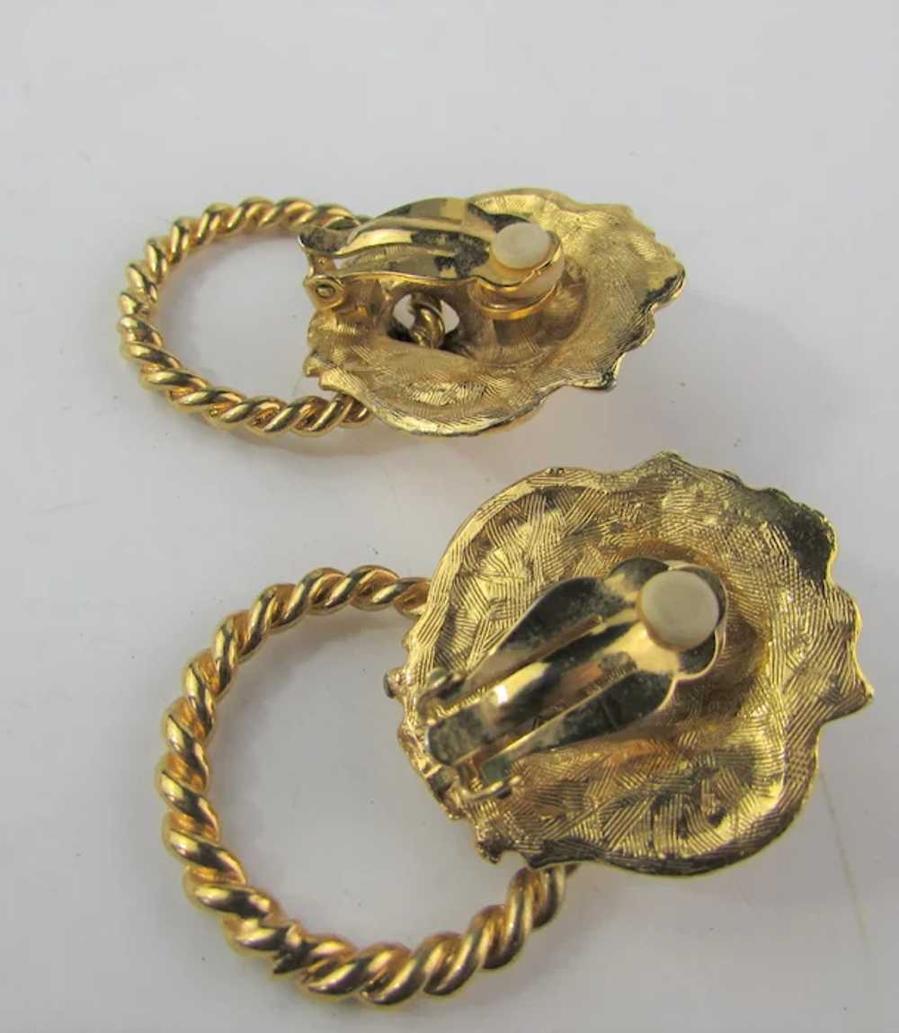 Vintage Gold Tone Door Knocker Lion Head Clip On … - image 11