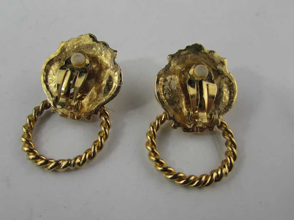 Vintage Gold Tone Door Knocker Lion Head Clip On … - image 9