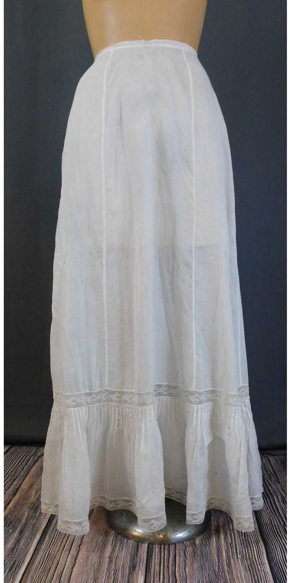 Antique Edwardian Petticoat XS 21 inch waist, Thin Wh… - Gem