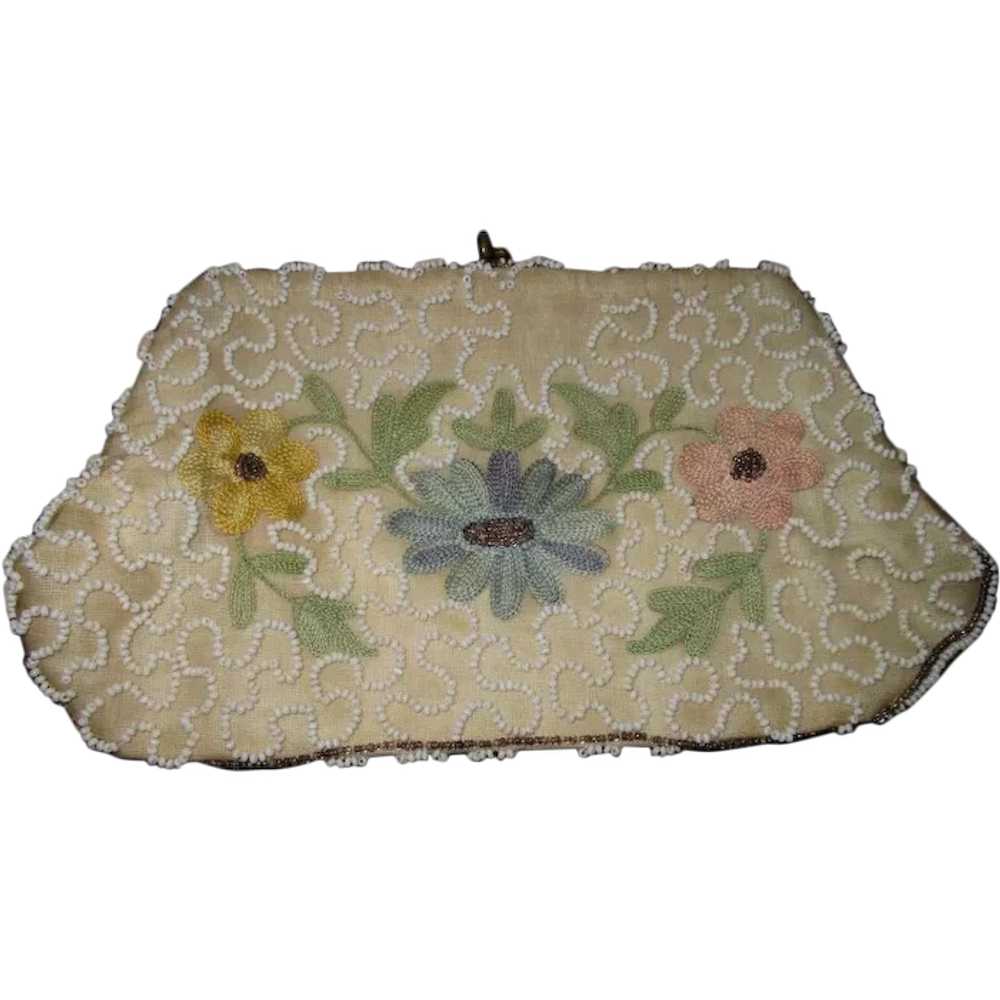 Vintage Beaded Hand Bag - image 1