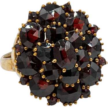 Antique Victorian Vermeil Garnet Cluster Ring - image 1