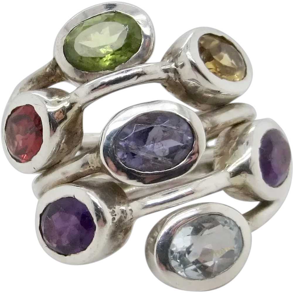 Seven Stone Sterling Ring - image 1