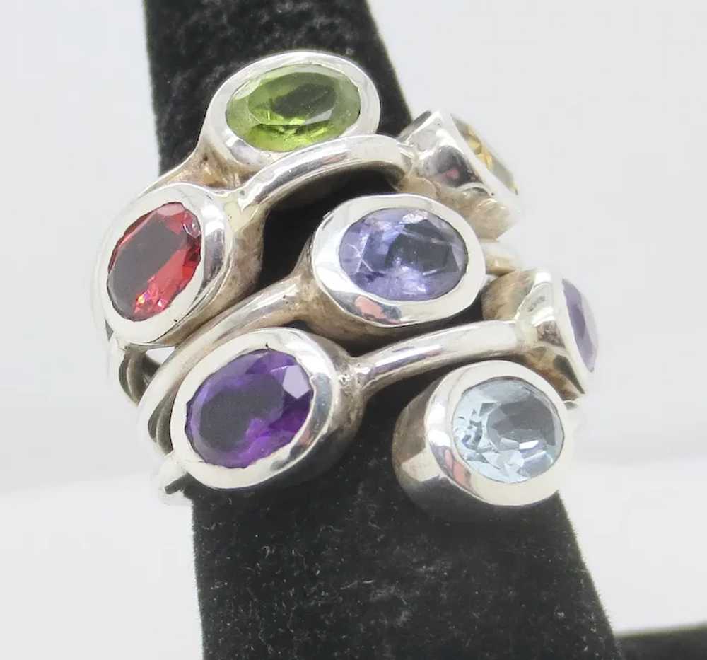 Seven Stone Sterling Ring - image 6