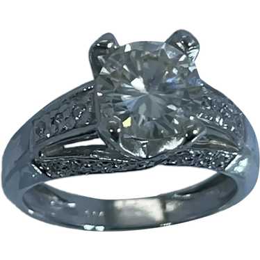 14k Moissanite & Diamonds Hand Crafted Ring