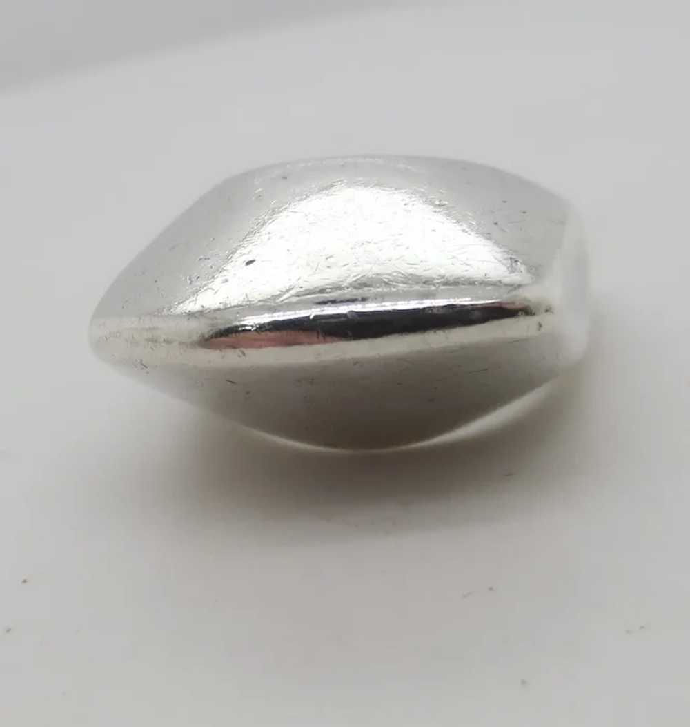 Modernist Silver Design Ring - image 2