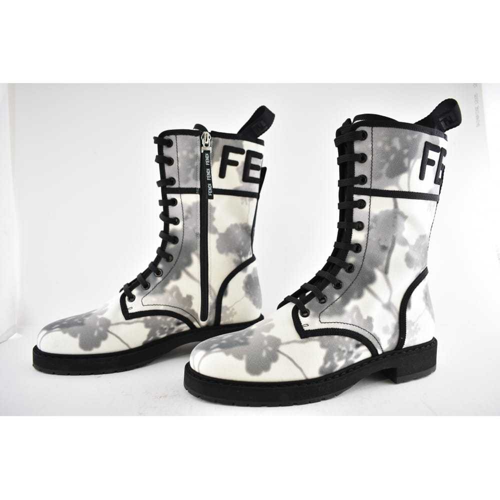 Fendi Cloth biker boots - image 12