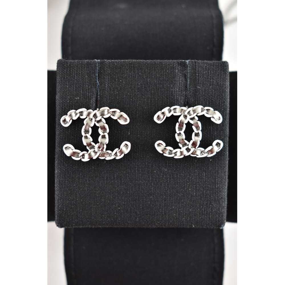 Chanel Silver earrings - image 6