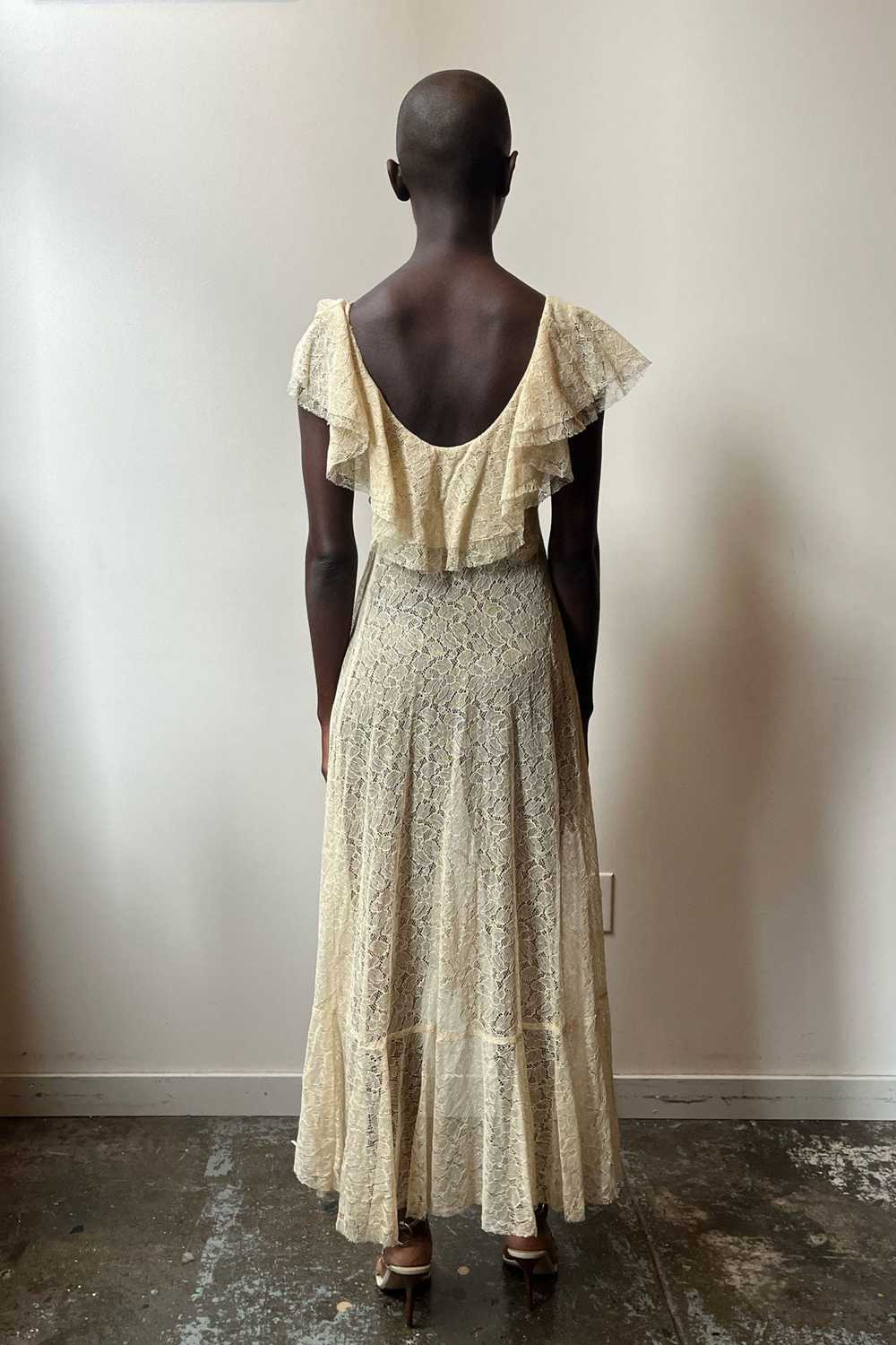 Vintage 1930s ivory cotton lace dress - image 5