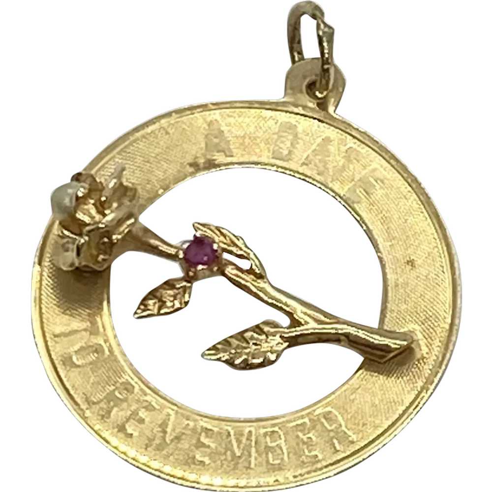 Vintage Jeweled Celebration Charm A Day to Rememb… - image 1