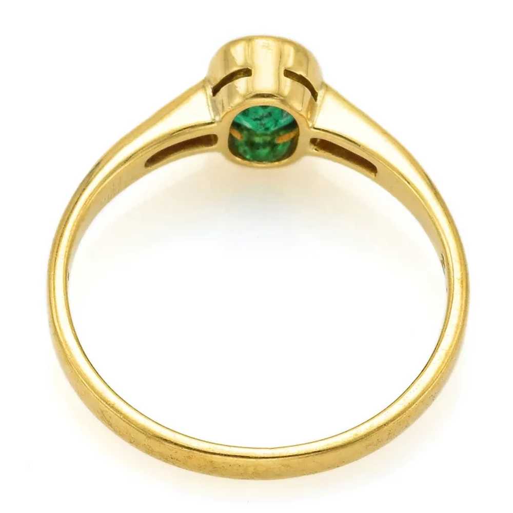 Vintage 18K Yellow Gold Green Spinel & Diamond Ba… - image 3