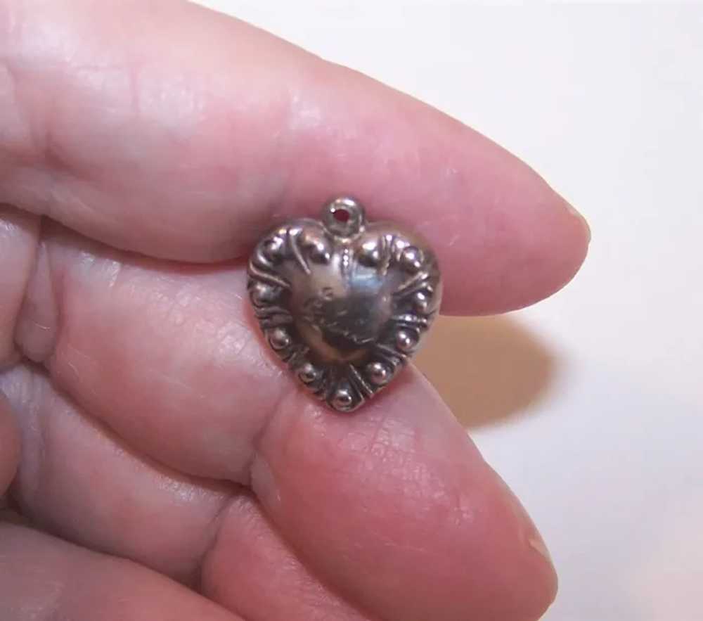 Sterling Silver Puffy Heart Charm - Engraved ELSIE - image 4