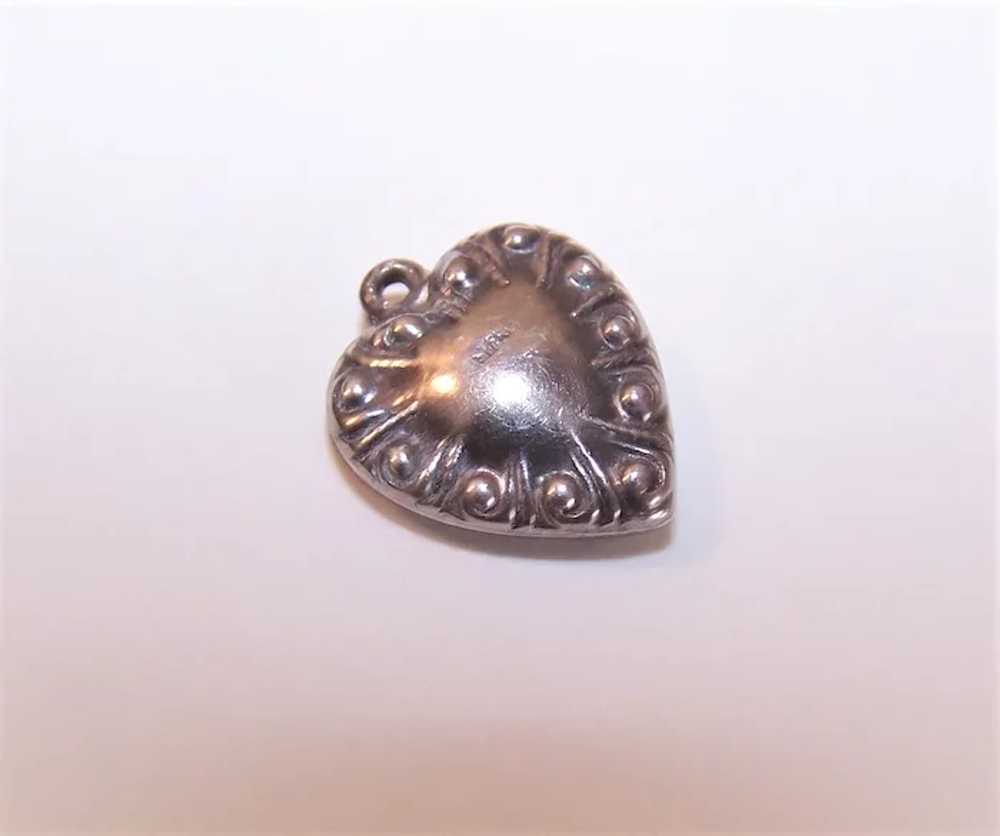Sterling Silver Puffy Heart Charm - Engraved ELSIE - image 6