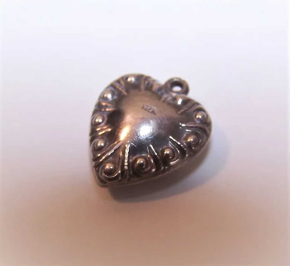 Sterling Silver Puffy Heart Charm - Engraved ELSIE - image 7