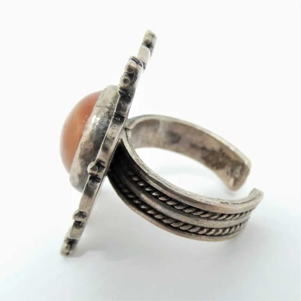 Sterling Silver and Carnelian Open Shank Ring - image 3