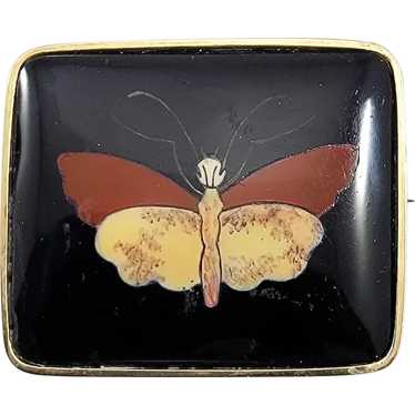 DASHING 2" Victorian Autumn Butterfly Pietra Dura… - image 1