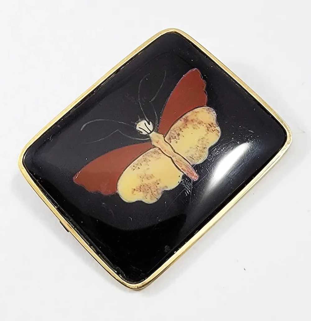 DASHING 2" Victorian Autumn Butterfly Pietra Dura… - image 2