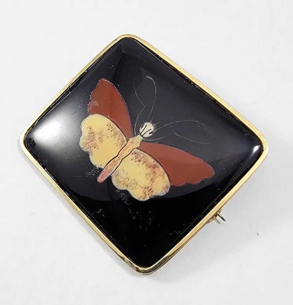 DASHING 2" Victorian Autumn Butterfly Pietra Dura… - image 3