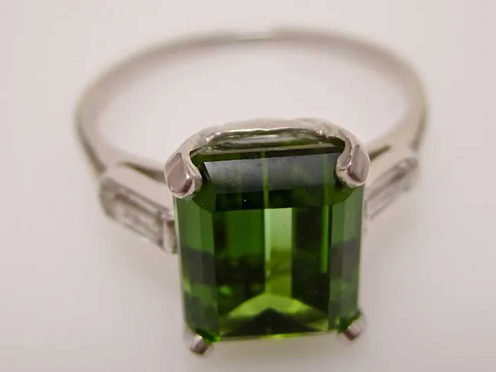 Vintage Estate 1950's Tourmaline Diamond 3 Stone … - image 5