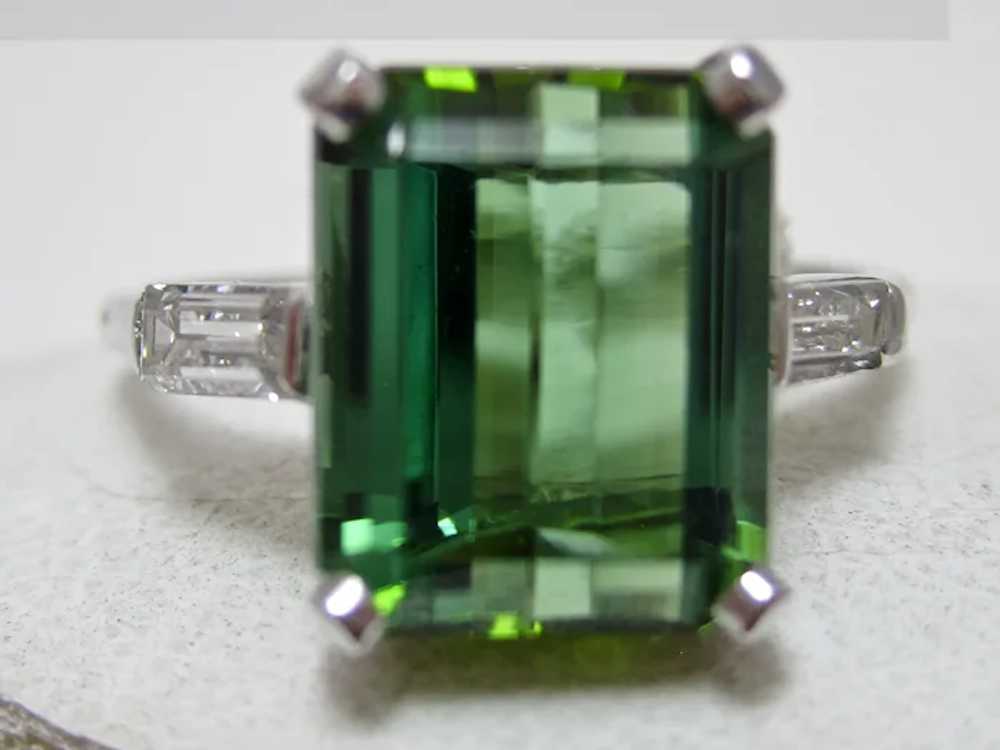 Vintage Estate 1950's Tourmaline Diamond 3 Stone … - image 6