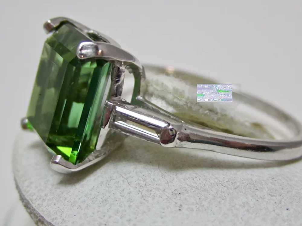 Vintage Estate 1950's Tourmaline Diamond 3 Stone … - image 7