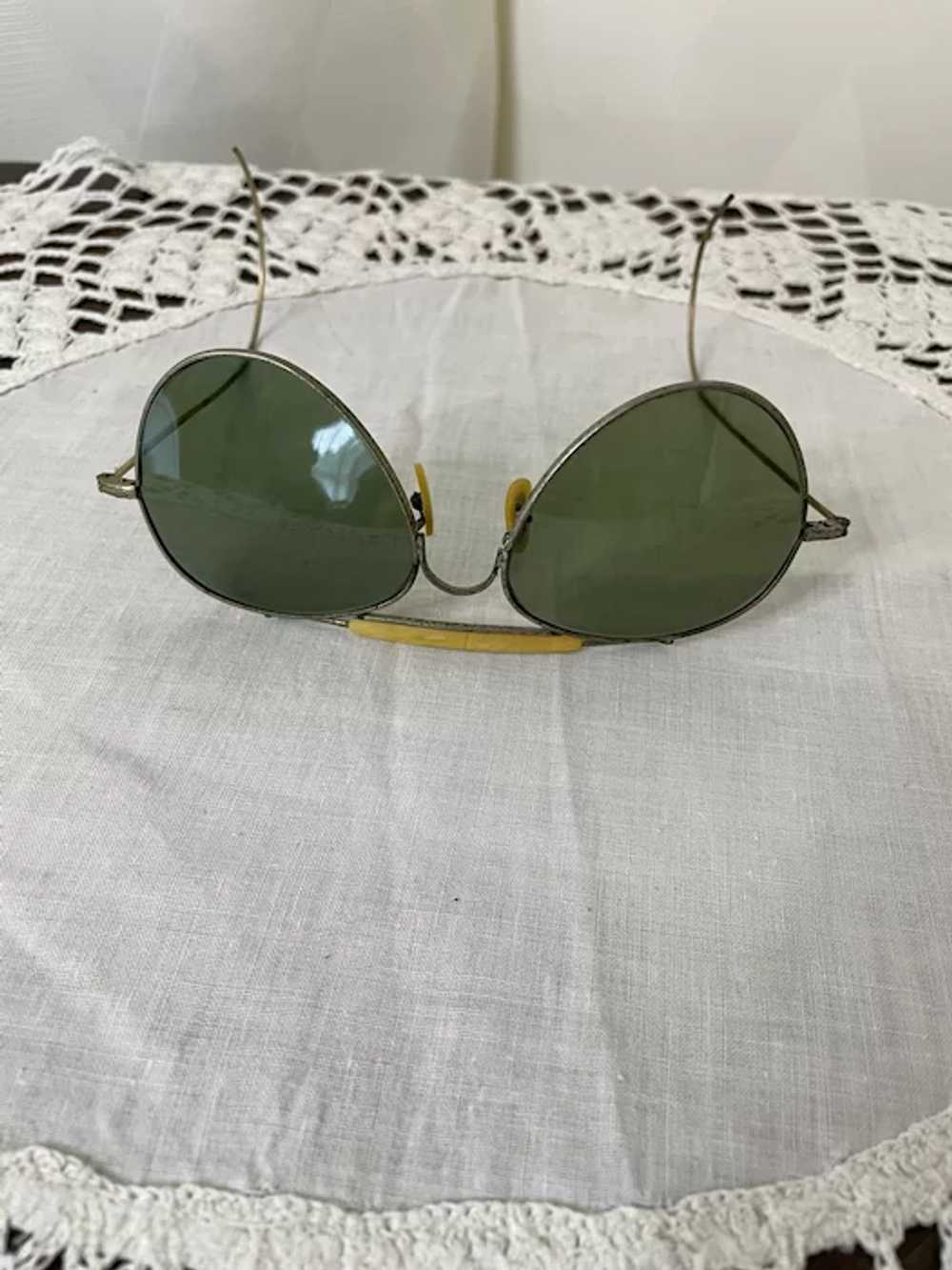 1940s Sunglasses / 40s Solarex Brown Aviator Glasses - Gem