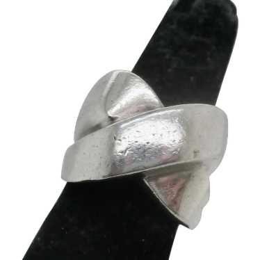 Sterling Silver X Band Ring Vintage 1980s' - image 1