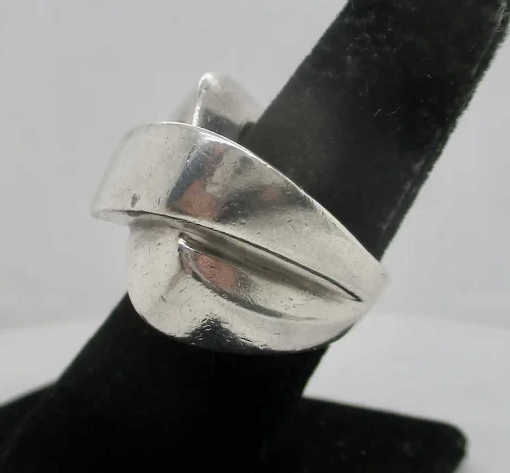 Sterling Silver X Band Ring Vintage 1980s' - image 2