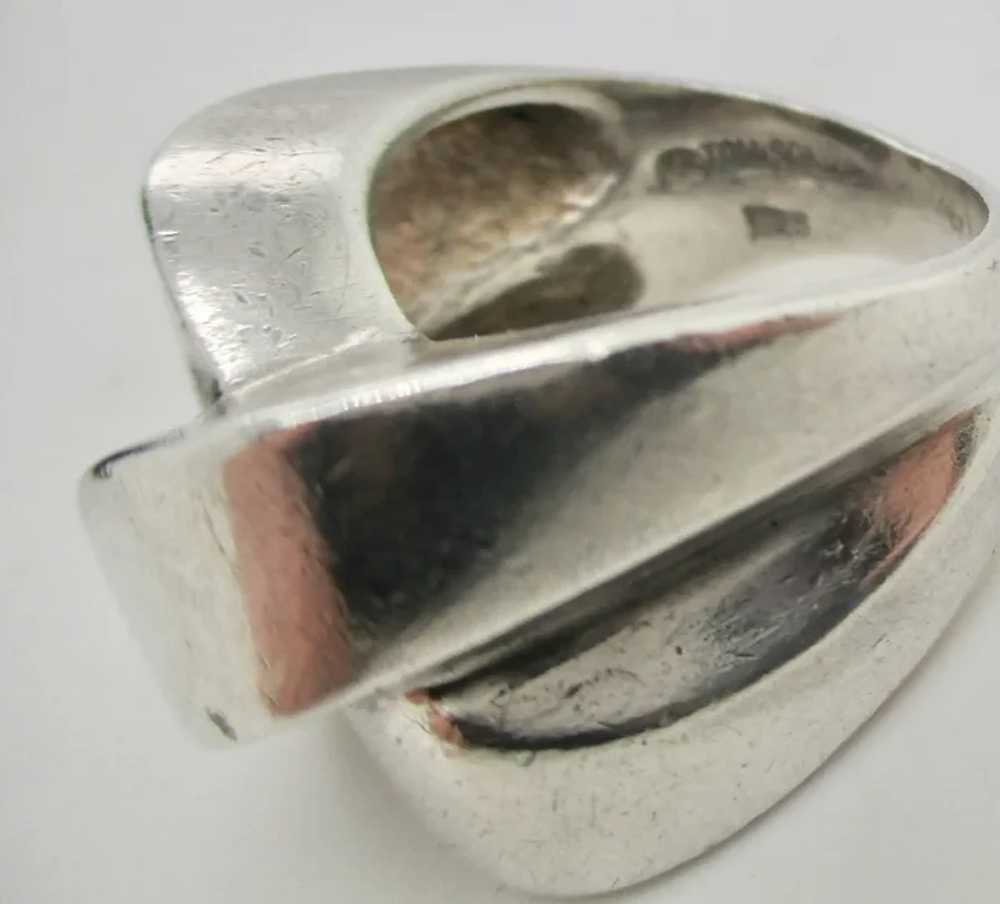 Sterling Silver X Band Ring Vintage 1980s' - image 5