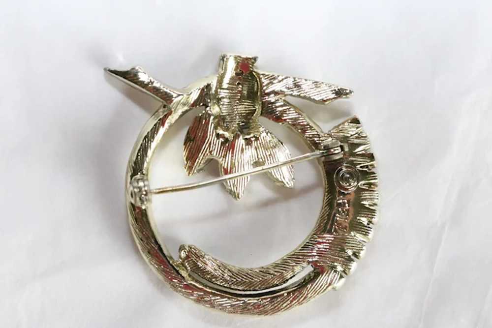 "Pell" clear rhinestone-silver tone brooch - image 3