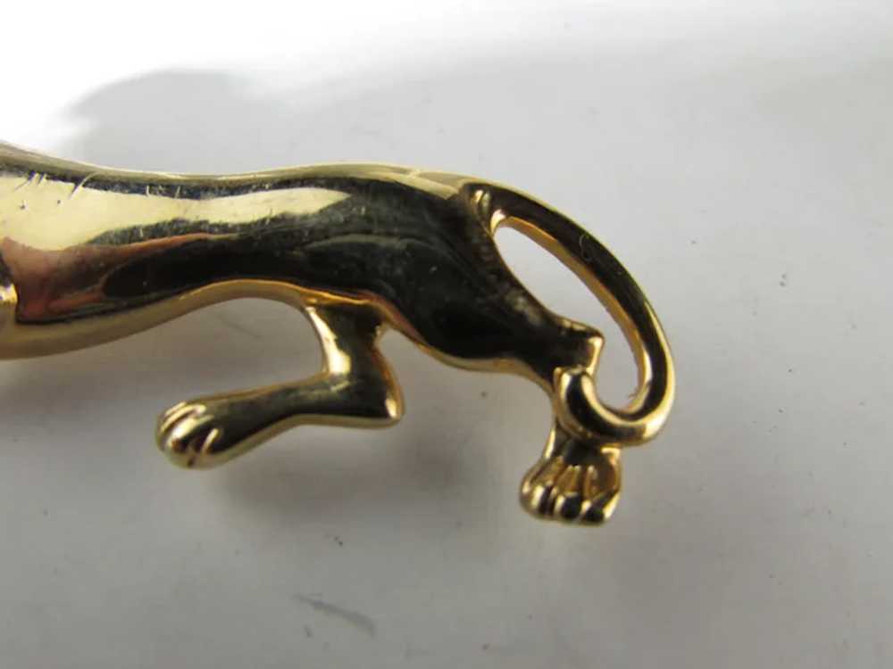 Gold Tone Roaring Lioness Pin with Clear Eyes - image 6