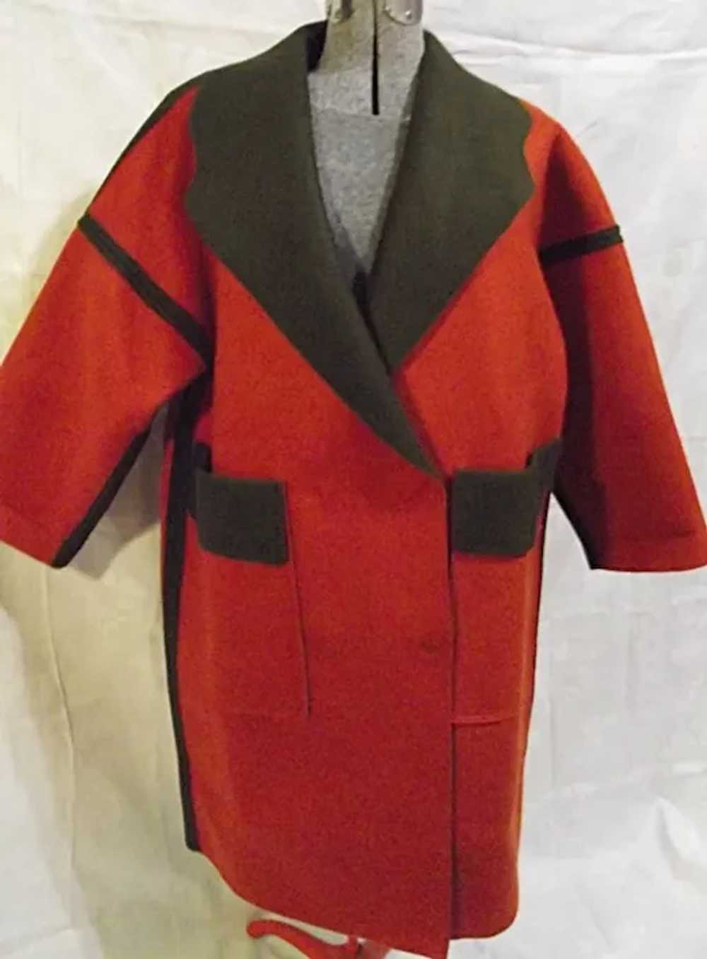 Couture Womens Felted Wool Coat Oversized Boxy Au… - image 3