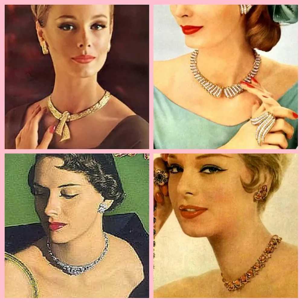 Vintage rhinestone Hollywood Regency drop necklac… - image 9