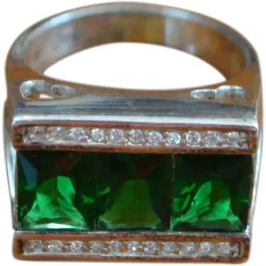 Art Deco silver ring - Gem